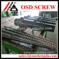 Conical twin screw barrel for PS profile extruder